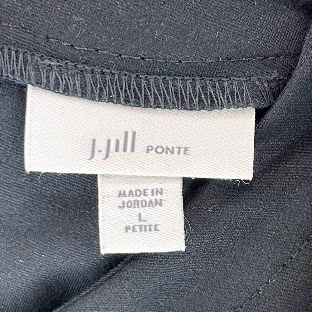J. Jill Black Ponte 3/4 Sleeve Dress Size L Petite - Picture 8 of 12